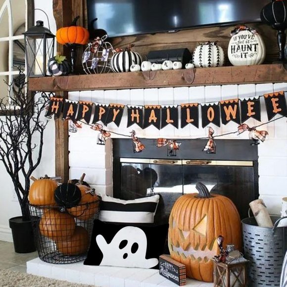 Halloween Pillow Cover 12x20 Ghost Decorations Outdoor Home Sofa - Picture 3 of 6